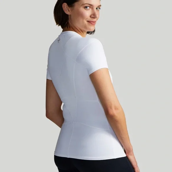 TOMMIE COPPER WHITE WOMEN’S PRO-GRADE SHORT SLEEVE SHOULDER SUPPORT SHIRT SIZE M - Picture 3 of 12